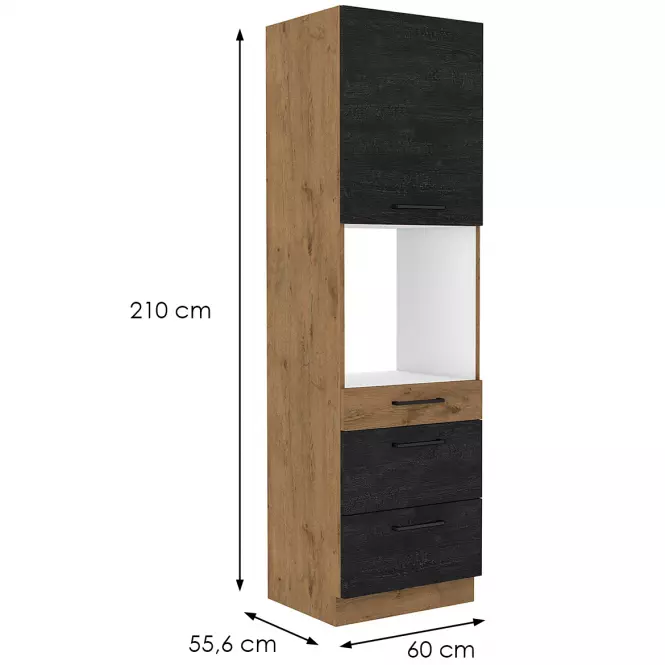 Kuchynská skrinka VIGO Dark 60DPS-210 3S 1F