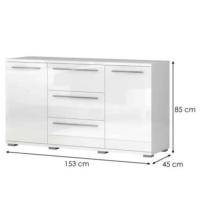 Komoda Piano 2D3S K23/PN-70/KA/70 crystal white