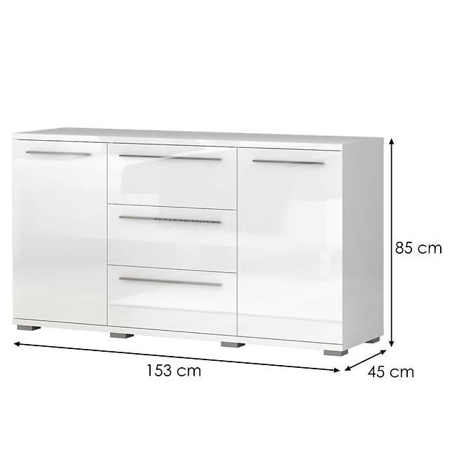 Komoda Piano 2D3S K23/PN-70/KA/70 crystal white