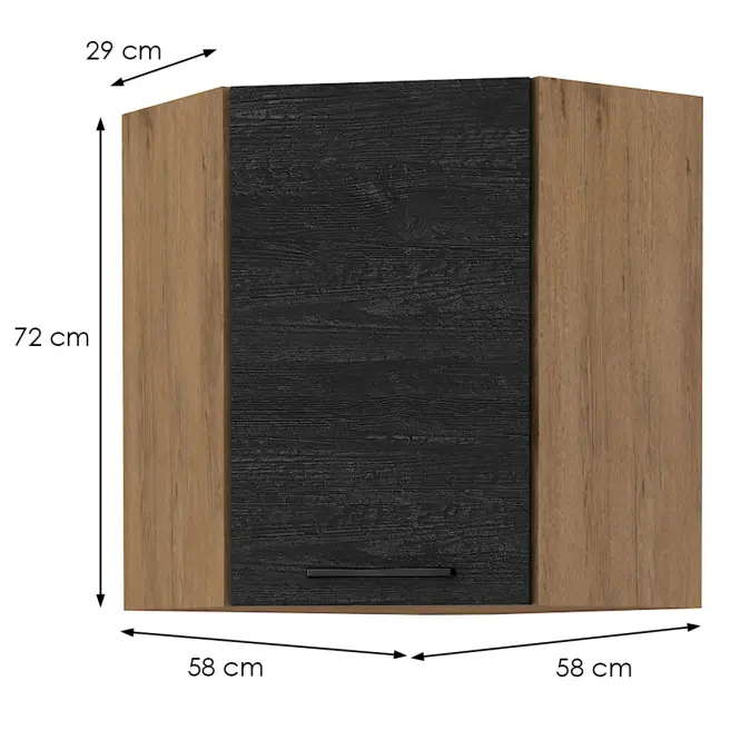 Skrinka do kuchyne Vigo dark 58X58 GN-72 1F,2