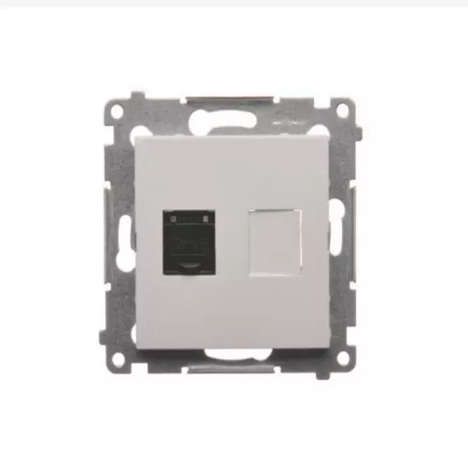 D61/11Počítačová zásuvka RJ45 jediná biely
