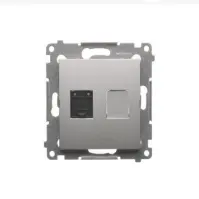 D61/43 Počítačová zásuvka RJ45 jednopólová strieborná mat