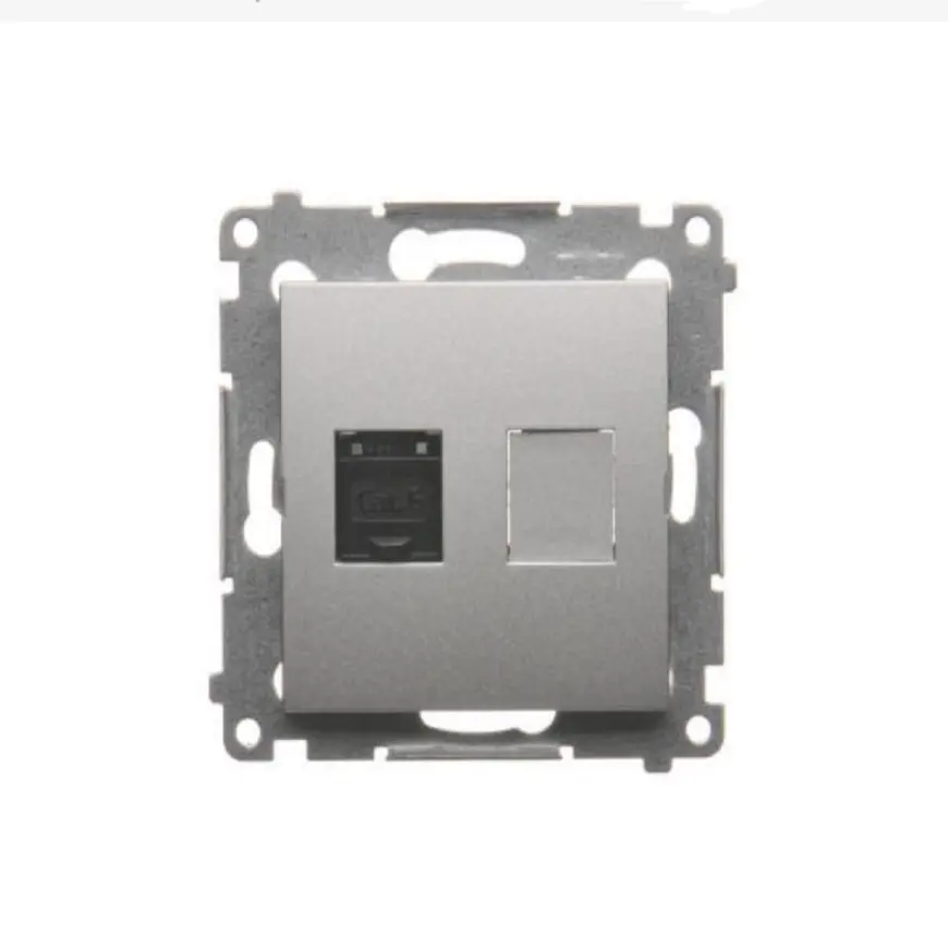 D61/43 Počítačová zásuvka RJ45 jednopólová strieborná mat