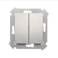 DW6/2L/43 Schodiskový vypínač dvojitý strieborný mat