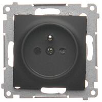 Zásuvka jednoduchá s uzemnením  Simon54 čierna