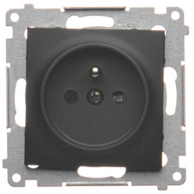 Zásuvka jednoduchá s uzemnením  Simon54 čierna