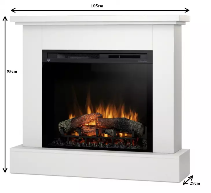 Elektrický krb Jukon 28 biely mat,3