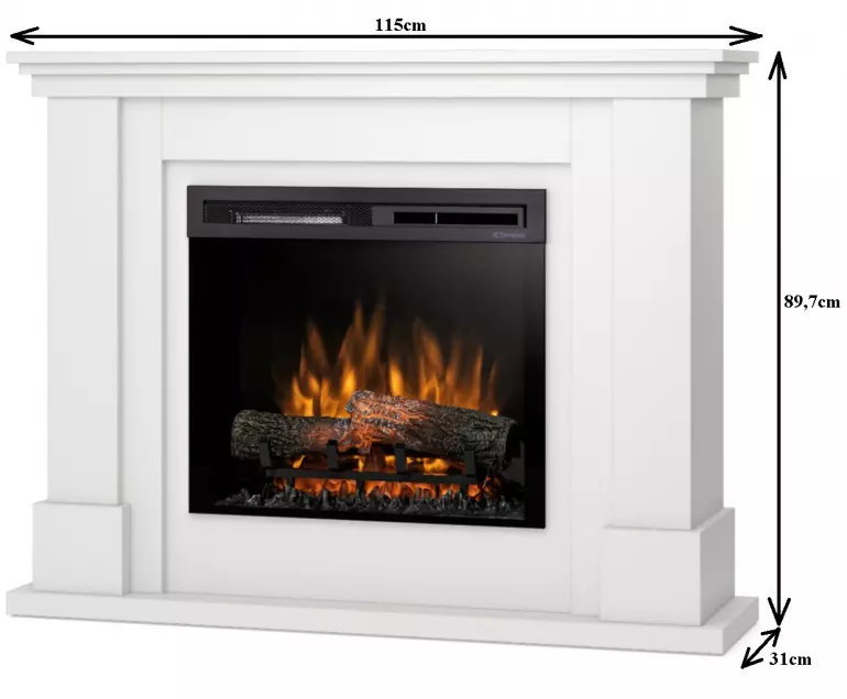 Elektrický krb Luena 23 biely mat,3