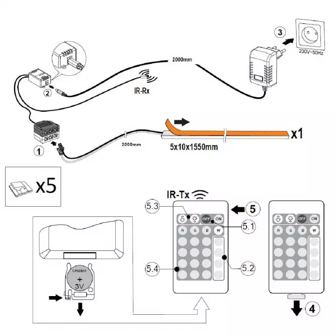 LED pásik na písací stôl Matrix 1-4,4