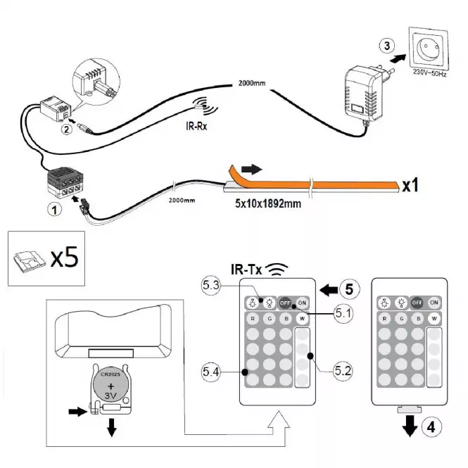 LED pásik na skriňu Matrix 2D,4
