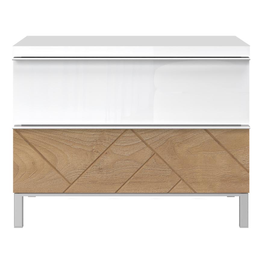 Nočný stolík AVIS 2S NS2/AV lakované pacific walnut/crystal