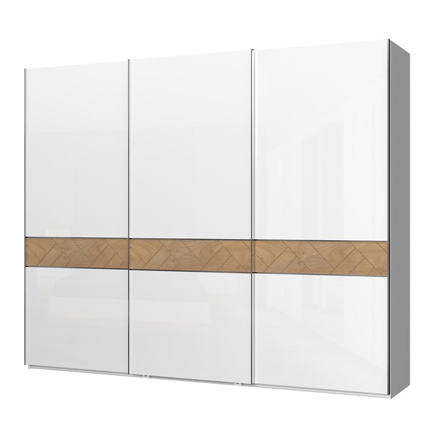Skriňa 3D Avis PK281/AV lakované pacific walnut/crystal white