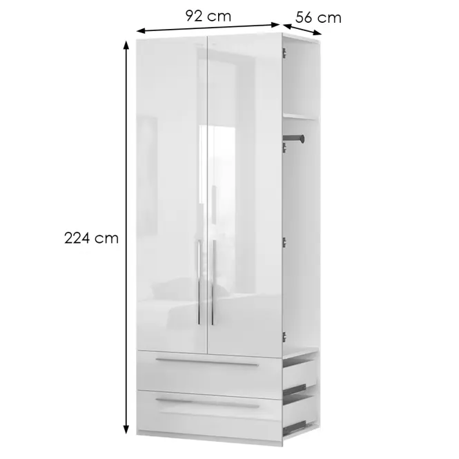 Rozšírenie ku skrini Piano DP22/PN-70/KA/70 crystal white,2