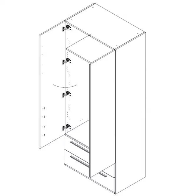 Skriňa Piano P22/PN-70/KA/70 crystal white,3