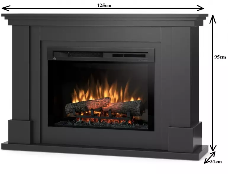 Elektrický krb Luena 28 čierny,3