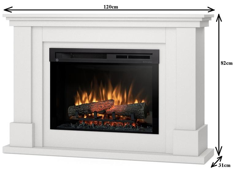 Elektrický krb Luena 26 biely mat,3