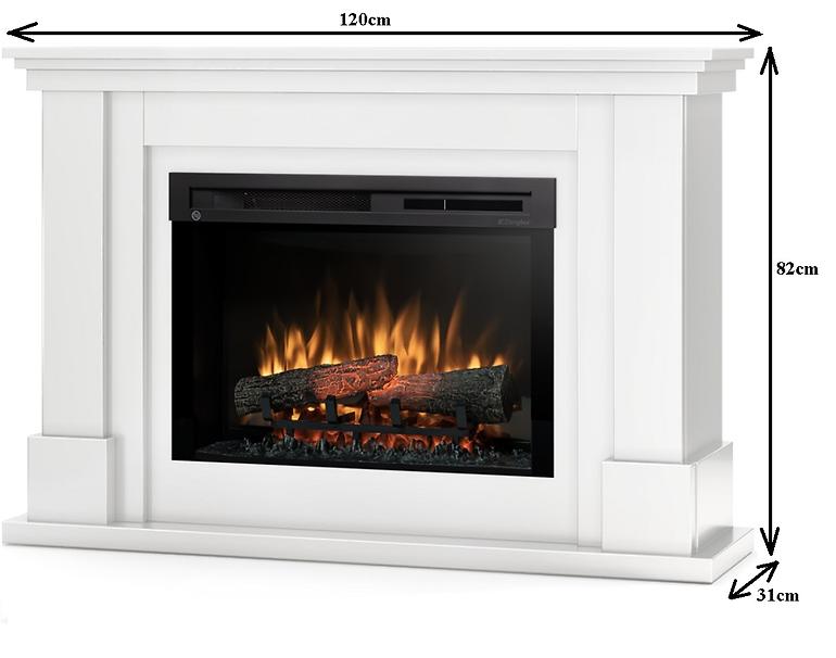 Elektrický krb Luena 26 biela lesk,3