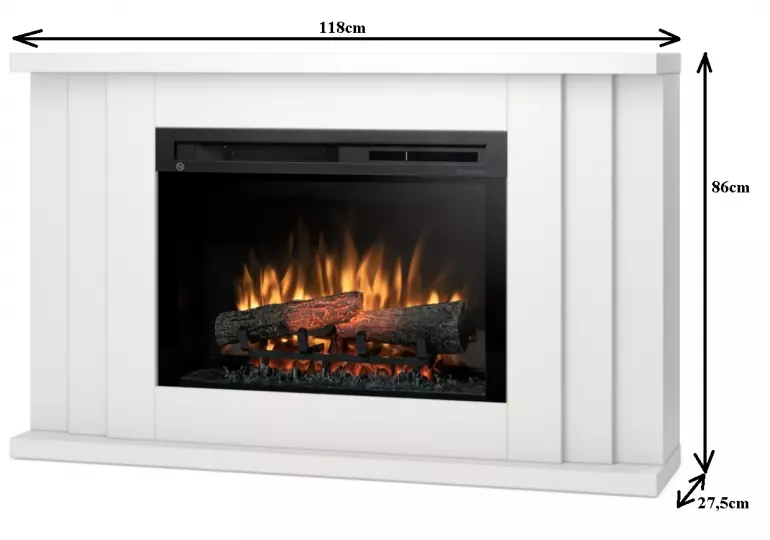 Elektrický krb Paria 28 biely mat,3