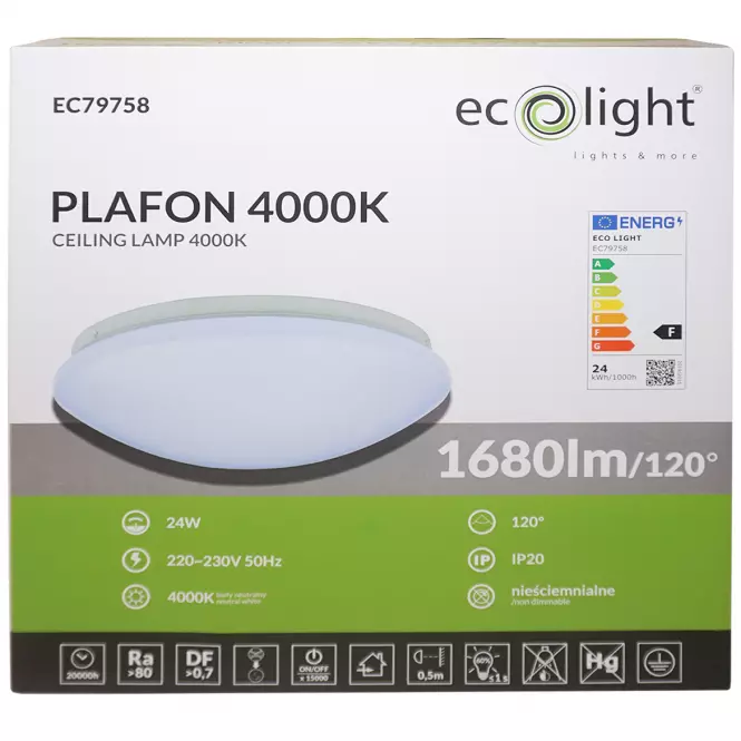 Stropná lampa LED 24W 4000K