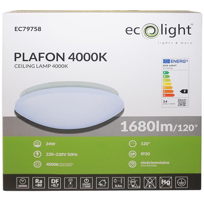 stropná lampa LED 24W 4000K