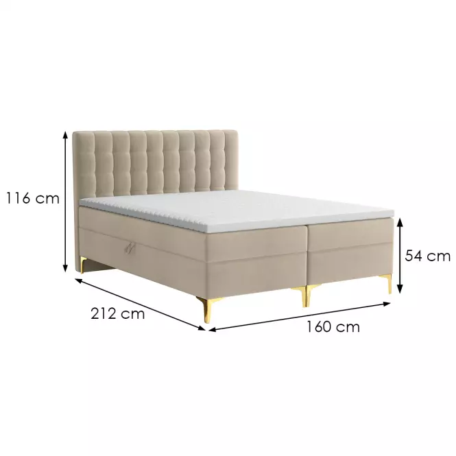 Posteľ Arles Box Spring 160x200 Rico 01,3