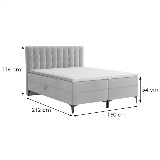 Posteľ Arles Box Spring 160x200 Monolith 84,4