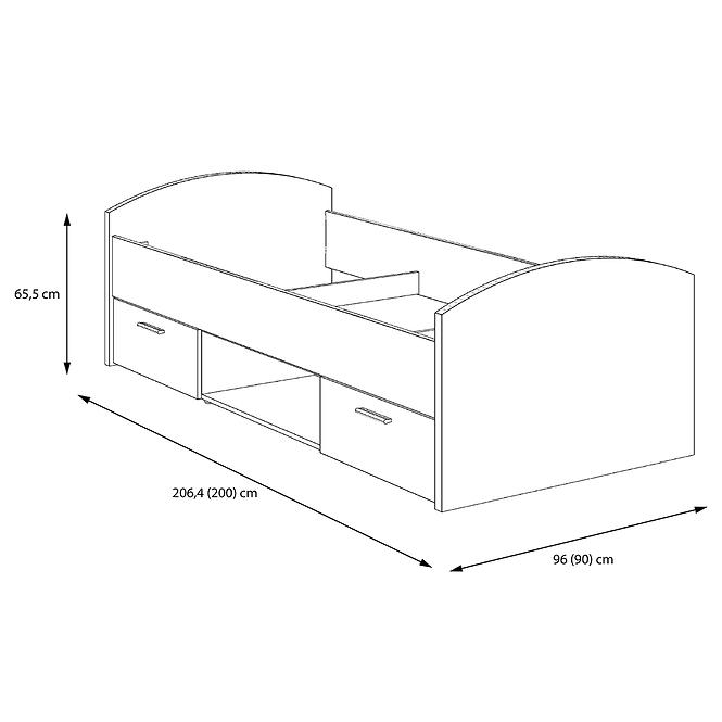 Posteľ Oldheaven WNL09-C943 old wood/beton,7