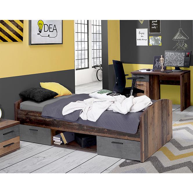 Posteľ Oldheaven WNL09-C943 old wood/beton,9