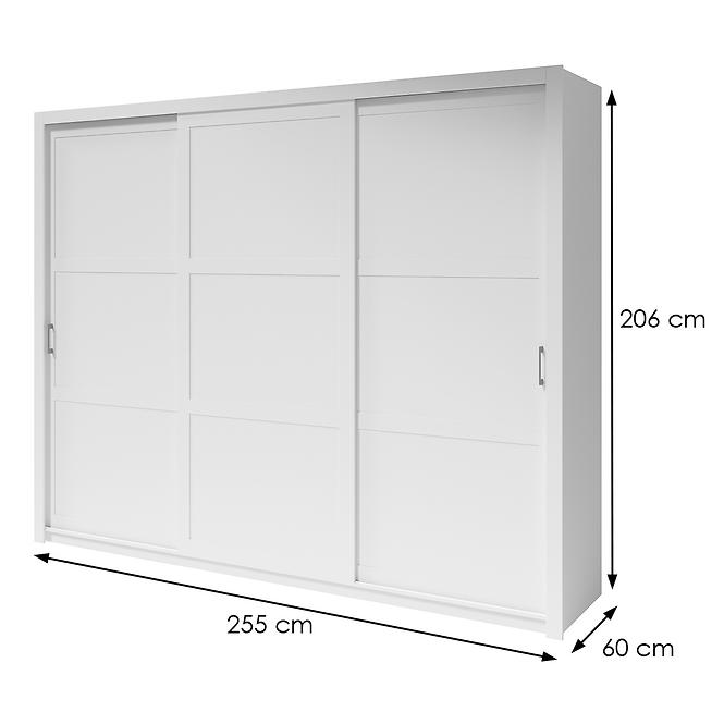Skriňa Frama 255 biela rukoväť strieborná,2