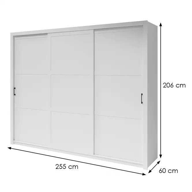 Skriňa Frama 255 biela rukoväť čierna,2