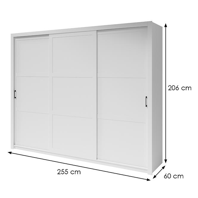 Skriňa Frama 255 biela rukoväť čierna,2
