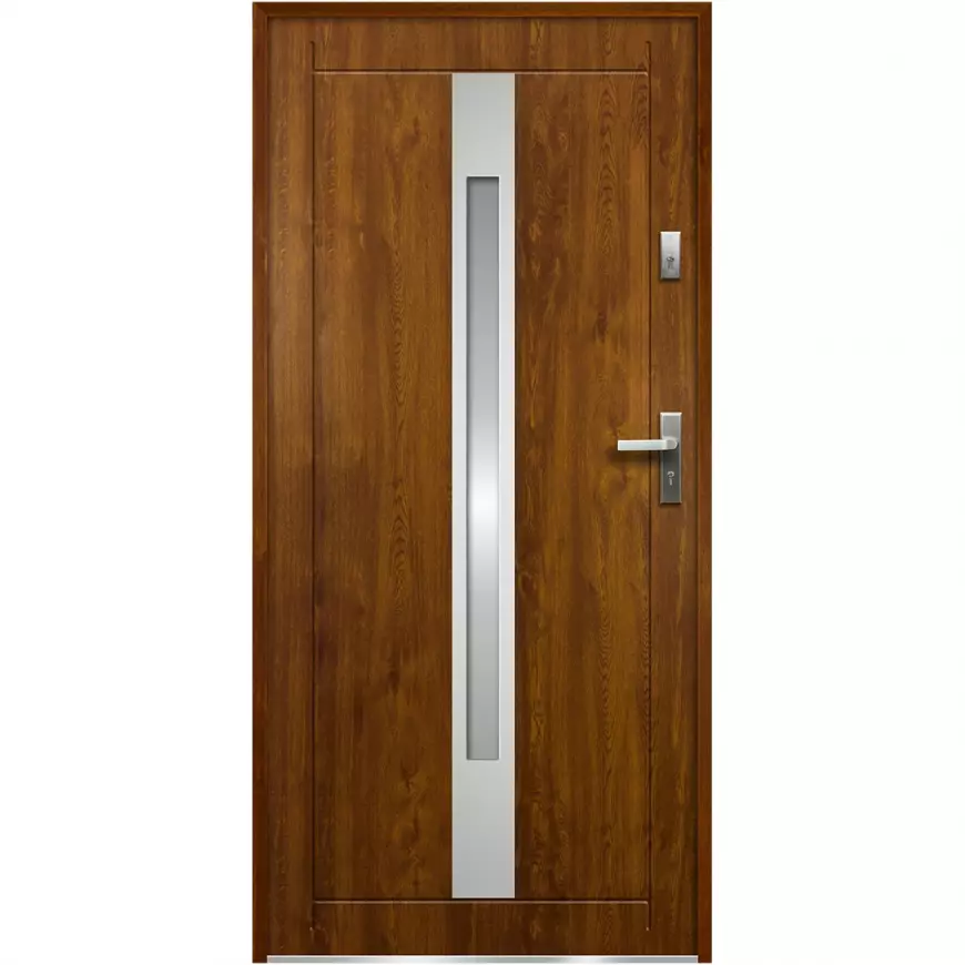 Dvere vchodové Jupiter P55 90L zlatý dub