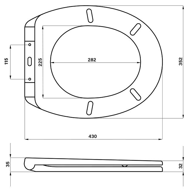 WC doska Asturia 015/AMWC voľne padajúca