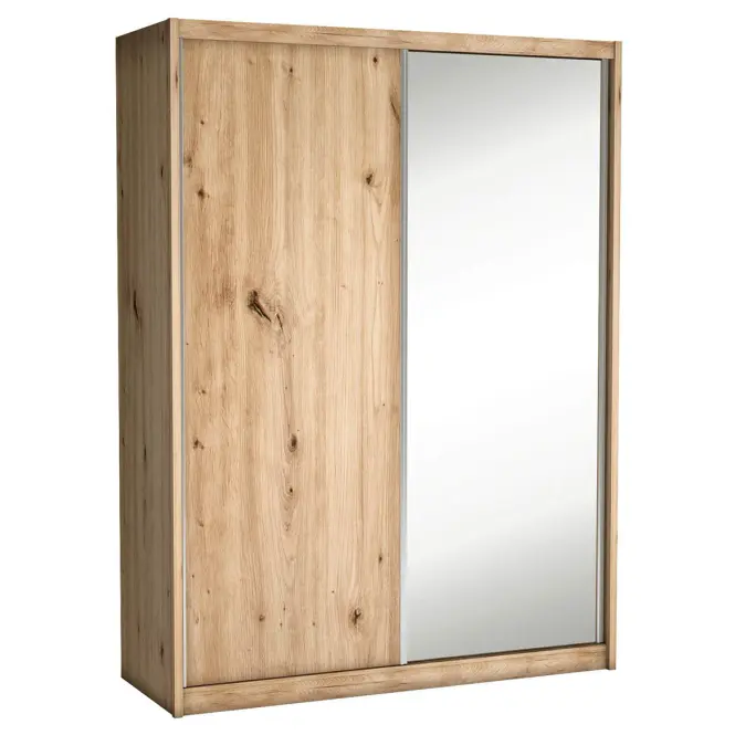 Skriňa s posuvnými dverami Maciej 180 cm so zrkadlom – artisan, dvojdverová