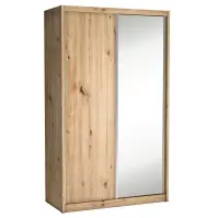 Skriňa s posuvnými dverami Karol 143 cm so zrkadlom – artisan, dvojdverová