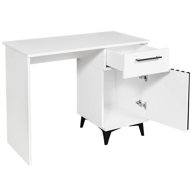 Písací stôl s lamelami Brema biela/čierna