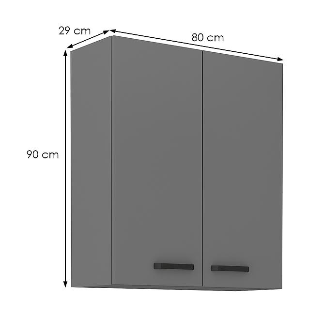 Kuchynská skrinka NESSA antracitová 80g-90 2f