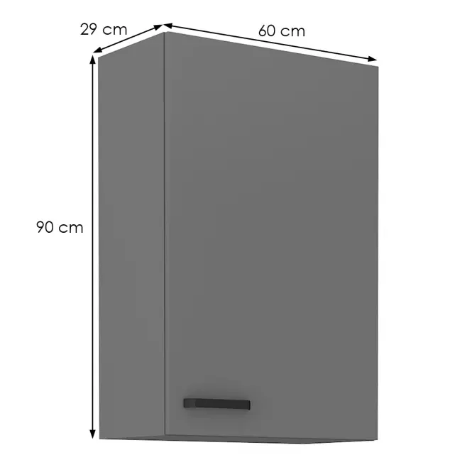 Kuchynská skrinka NESSA antracitová 60g-90 1f