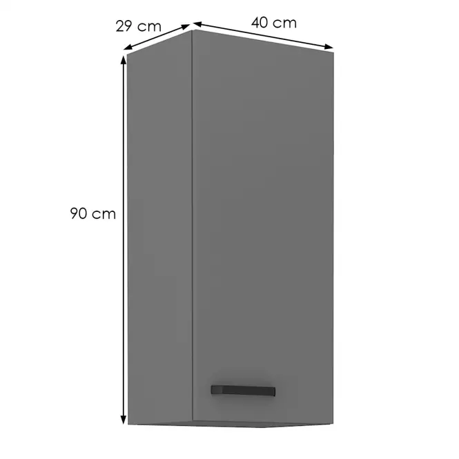Kuchynská skrinka NESSA antracitová 40g-90 1f,2