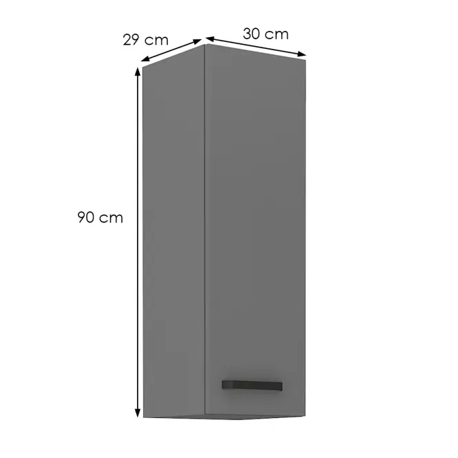 Kuchynská skrinka NESSA antracitová 30g-90 1f,2