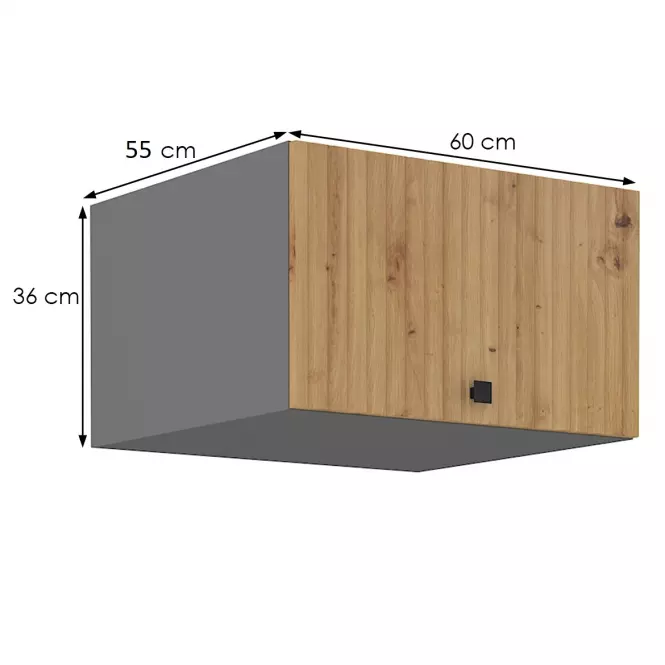 Kuchynská skrinka AVA dub artisan/antracitová 60 nagu-36 1f
