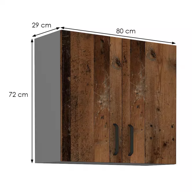 Kuchynská skrinka TESSA oldstyle/antracitová 80g-72 2f
