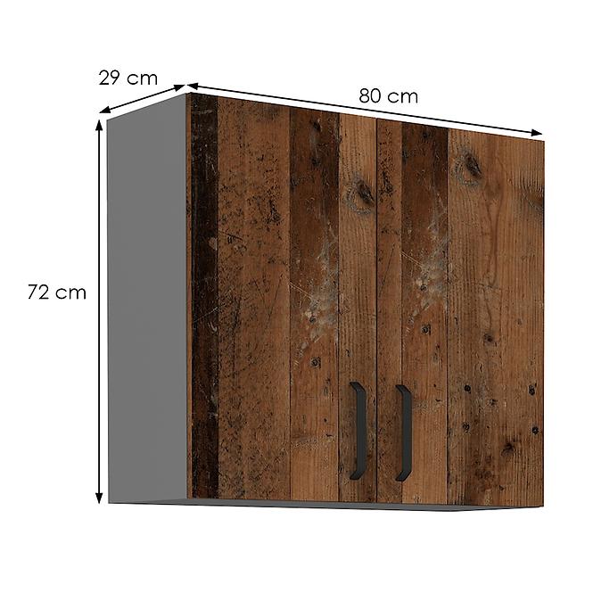 Kuchynská skrinka TESSA oldstyle/antracitová 80g-72 2f