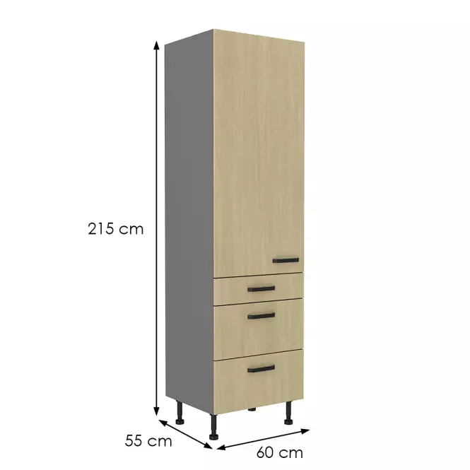 Kuchynská skrinka SCANDI jedľa/antracitová 60dks-215 1f 3s