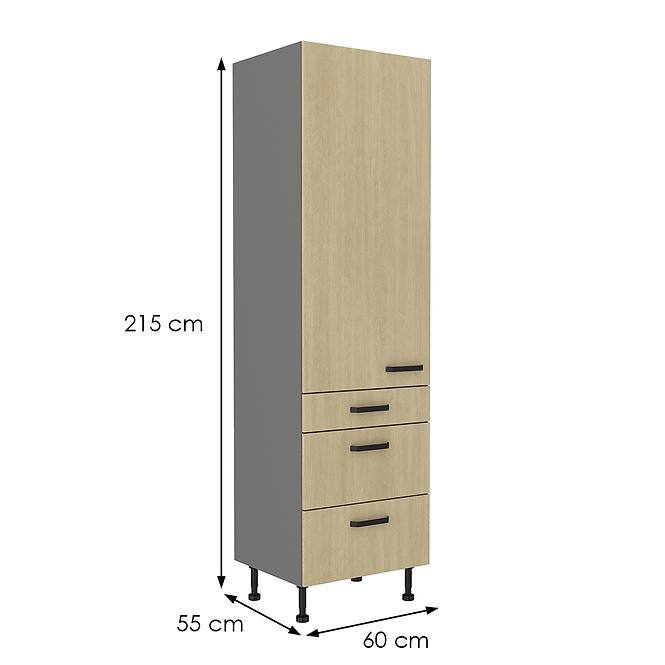 Kuchynská skrinka SCANDI jedľa/antracitová 60dks-215 1f 3s