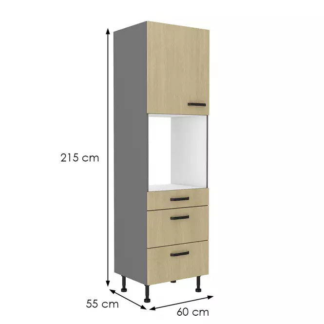 Kuchynská skrinka SCANDI jedľa/antracitová 60dps-215 1f 3s,2