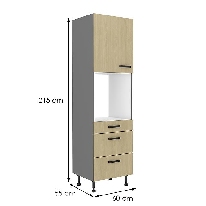 Kuchynská skrinka SCANDI jedľa/antracitová 60dps-215 1f 3s,2