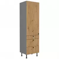 Kuchynská skrinka AVA dub artisan/antracitová 60dks-215 1f 3s