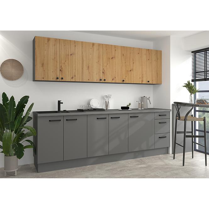 Kuchynská skrinka AVA dub artisan/antracitová 60dp-215 2f