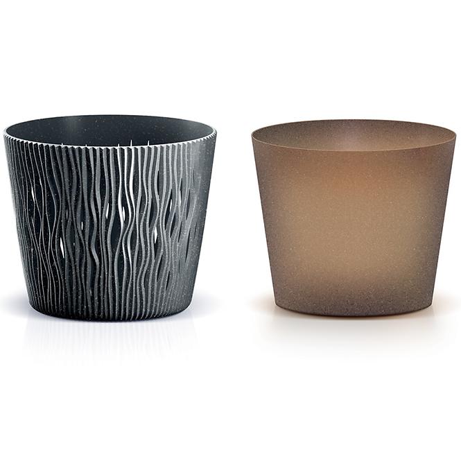 Kvetináč Sandy okrúhly 160 – antracit Eco,2